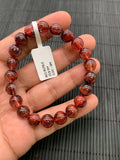 Red Rutile Round Bracelet • 9 mm Size • Code #B12 • AA Quality • Natural Rutilated Quartz Bracelet