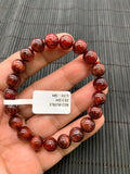 Red Rutile Round Bracelet • 9 mm Size • Code #B14 • AA Quality • Natural Rutilated Quartz Bracelet