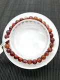 Red Rutile Round Bracelet • 6.50 mm Size • Code #B16 • AA Quality • Natural Rutilated Quartz Bracelet