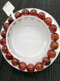 Red Rutile Round Bracelet • 9.50 mm Size • Code #B19 • AA Quality • Natural Rutilated Quartz Bracelet