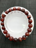 Red Rutile Round Bracelet • 9.50 mm Size • Code #B20 • AA Quality • Natural Rutilated Quartz Bracelet
