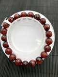Red Rutile Round Bracelet • 9.50 mm Size • Code #B20 • AA Quality • Natural Rutilated Quartz Bracelet