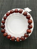 Red Rutile Round Bracelet • 10.50 mm Size • Code #B22 • AA Quality • Natural Rutilated Quartz Bracelet