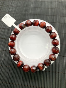 Red Rutile Round Bracelet • 10.50 mm Size • Code #B23 • AA Quality • Natural Rutilated Quartz Bracelet
