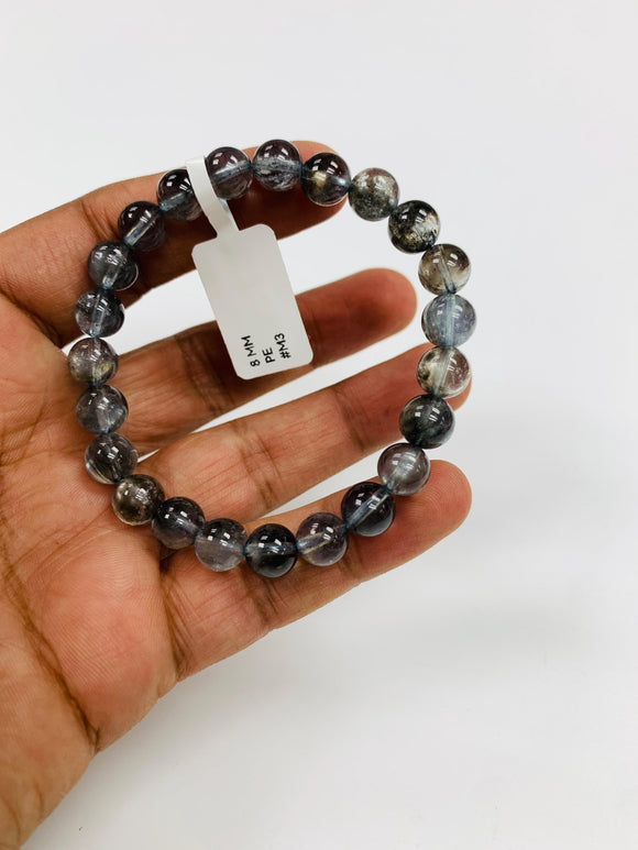 Moss Aquamarine Bracelet • 8 mm Size • Code M3 • AAAA Quality • Natural Aquamarine Round Bracelet