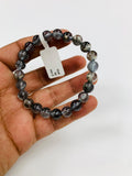 Moss Aquamarine Bracelet • 8 mm Size • Code M3 • AAAA Quality • Natural Aquamarine Round Bracelet