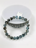 Moss Aquamarine Bracelet • 8 mm Size • Code M3 • AAAA Quality • Natural Aquamarine Round Bracelet