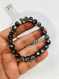 Moss Aquamarine Bracelet • 8 mm Size • Code M5 • AAAA Quality • Natural Aquamarine Round Bracelet