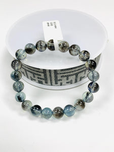 Moss Aquamarine Bracelet • 8.50 mm Size • Code M9 • AAAA Quality • Natural Aquamarine Round Bracelet