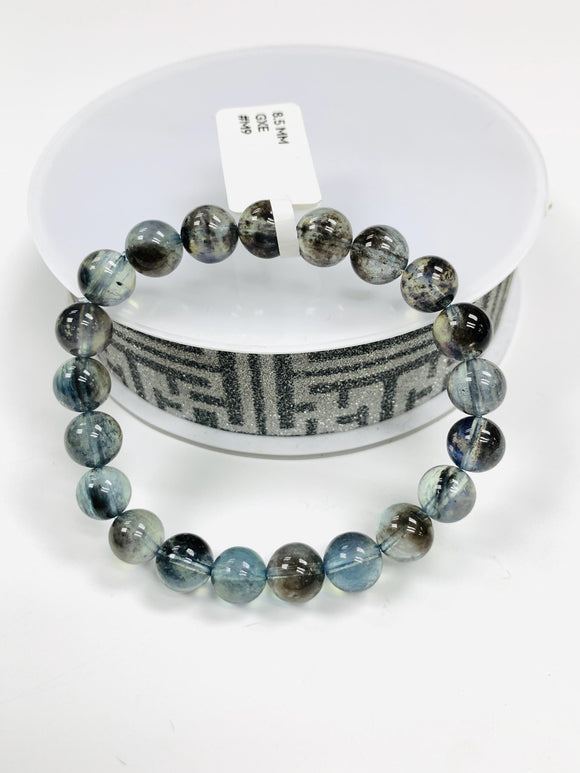 Moss Aquamarine Bracelet • 8.50 mm Size • Code M9 • AAAA Quality • Natural Aquamarine Round Bracelet