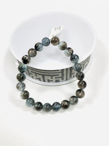 Moss Aquamarine Bracelet • 8.80 mm Size • Code M12 • AAAA Quality • Natural Aquamarine Round Bracelet