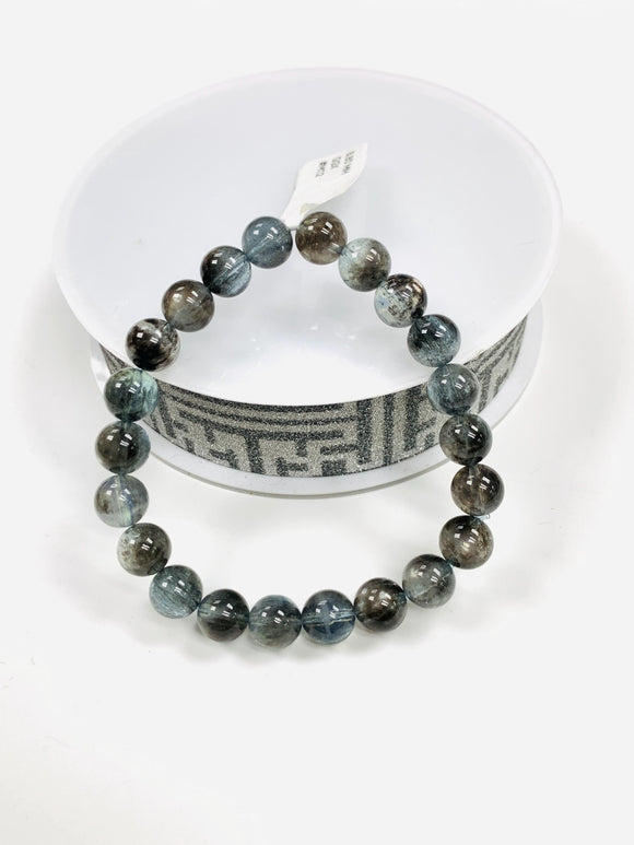 Moss Aquamarine Bracelet • 8.80 mm Size • Code M12 • AAAA Quality • Natural Aquamarine Round Bracelet