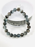 Moss Aquamarine Bracelet • 8.80 mm Size • Code M12 • AAAA Quality • Natural Aquamarine Round Bracelet
