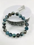 Moss Aquamarine Bracelet • 10 mm Size • Code M17 • AAAA Quality • Natural Aquamarine Round Bracelet