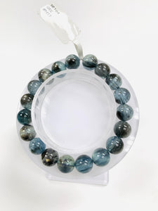 Moss Aquamarine Bracelet • 10 mm Size • Code M17 • AAAA Quality • Natural Aquamarine Round Bracelet