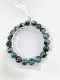 Moss Aquamarine Bracelet • 10 mm Size • Code M17 • AAAA Quality • Natural Aquamarine Round Bracelet