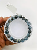 Moss Aquamarine Bracelet • 10 mm Size • Code M17 • AAAA Quality • Natural Aquamarine Round Bracelet