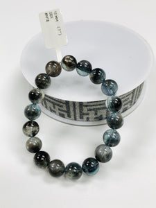 Moss Aquamarine Bracelet • 10 mm Size • Code M18 • AAAA Quality • Natural Aquamarine Round Bracelet