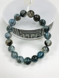 Moss Aquamarine Bracelet • 10.5 mm Size • Code M19 • AAAA Quality • Natural Aquamarine Round Bracelet