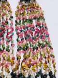 Tourmaline Faceted Heart Briolettes, AAA Quality, 8 Inch Strand, Tourmaline Briolettes Size 6/6.5/7/8mm