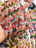 Tourmaline Faceted Heart Briolettes, AAA Quality, 8 Inch Strand, Tourmaline Briolettes Size 6/6.5/7/8mm