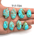 Turquoise Cabochon • Code T17- T24 • AAA Quality • Natural Turquoise Cabs • Turquoise Pendant