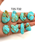 Turquoise Cabochon • Code T25- T32 • AAA Quality • Natural Turquoise Cabs • Turquoise Pendant