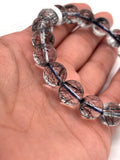 Blue Rutile Bracelet • 10.50 mm Size • Code #B6 • AAAA Quality • Weight 31.8 gm • Natural Rutilated Quartz • Rutile Round Bracelet