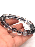 Blue Rutile Bracelet • 8.50 mm Size • Code #B1 • AAAA Quality • Weight 20 gm • Natural Rutilated Quartz • Rutile Round Bracelet