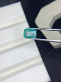 Natural Emerald 7.6X5.6 mm Size - 1.70 cts Weight - Code B8 - Pack of 1 Piece - Zambia Emerald- Emerald Cut - Gemstone Ring Earring