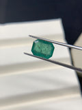 Natural Emerald 7.8X5.8 mm Size - 1.5 cts Weight - Code B10 - Pack of 1 Piece - Zambia Emerald- Emerald Cut - Gemstone Ring Earring