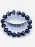 Black Rutile Bracelet 13.5 mm Size • Code #Bk5 • AAA Quality • Natural Rutilated Quartz • Rutile Round Beads Bracelet