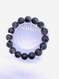Black Rutile Bracelet 13.5 mm Size • Code #Bk6 • AAA Quality • Natural Rutilated Quartz • Rutile Round Beads Bracelet