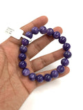 Charoite Bracelet • 11.5 mm size • Code CH-2 • Natural Charoite Round Bracelet • Charoite Jewelry