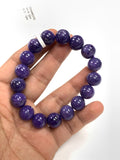 Charoite Bracelet • 12.5 mm size • Code CH-6 • Natural Charoite Round Bracelet • Charoite Jewelry