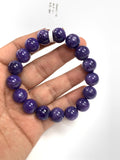 Charoite Bracelet • 12.5 mm size • Code CH-6 • Natural Charoite Round Bracelet • Charoite Jewelry