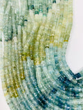 Aquamarine Faceted Heishi Beads 5/6 MM size - Aquamarine tyre beads - Length 14” AA+ Quality- Multi color Aquamarine Faceted Beads