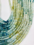 Aquamarine Faceted Heishi Beads 5/6 MM size - Aquamarine tyre beads - Length 14” AA+ Quality- Multi color Aquamarine Faceted Beads