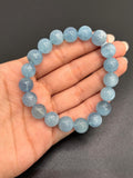 Aquamarine Bracelet • 11 mm Size • Code N3 • AAA Quality • Weight 30.7 gm • 7.5 Inch Length • Stretch Bracelet • Aquamarine Round Bracelet