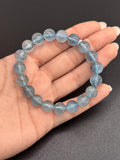 Aquamarine Bracelet • 10 mm Size • Code N5 • AAA Quality • Weight 29 gm • 7.5 Inch Length • Stretch Bracelet • Aquamarine Round Bracelet