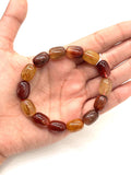 Multi Rutile Bracelet •Size 10X14 mm • Code #D2• AAA Quality •Weight 33.5 gm. Natural Rutilated Quartz Bracelet, barrel shape