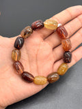 Multi Rutile Bracelet •11x15 mm Size • Code #D4• AAA Quality •Weight 42 gm. Natural Rutilated Quartz Bracelet