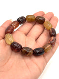Multi Rutile Bracelet •11x15 mm Size • Code #D4• AAA Quality •Weight 42 gm. Natural Rutilated Quartz Bracelet