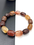 Multi Rutile Bracelet •11x15 mm Size • Code #D4• AAA Quality •Weight 42 gm. Natural Rutilated Quartz Bracelet