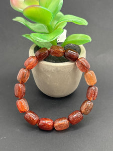Red Rutile Bracelet •10x13 mm Size • Code #D5• AAA Quality •Weight 35 gm. Natural Rutilated Quartz Bracelet