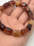 Multi Rutile Bracelet •9x11mm Size • Code #D10• AAA Quality •Weight 26.2 gm. Natural Rutilated Quartz Bracelet
