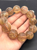 Golden Rutile Bracelet • 19 mm Size • Code J4 • Weight 119 gm - 4A Quality • Natural Rutilated Quartz Bracelet