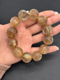 Golden Rutile Bracelet • 19 mm Size • Code J4 • Weight 119 gm - 4A Quality • Natural Rutilated Quartz Bracelet