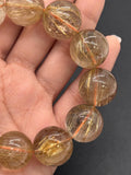 Golden Rutile Bracelet • 19 mm Size • Code J3 • Weight 122 gm - 4A Quality • Natural Rutilated Quartz Bracelet