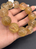Golden Rutile Bracelet • 19-20 mm Size • Code J5 • Weight 119 gm - 4A Quality • Natural Rutilated Quartz Bracelet